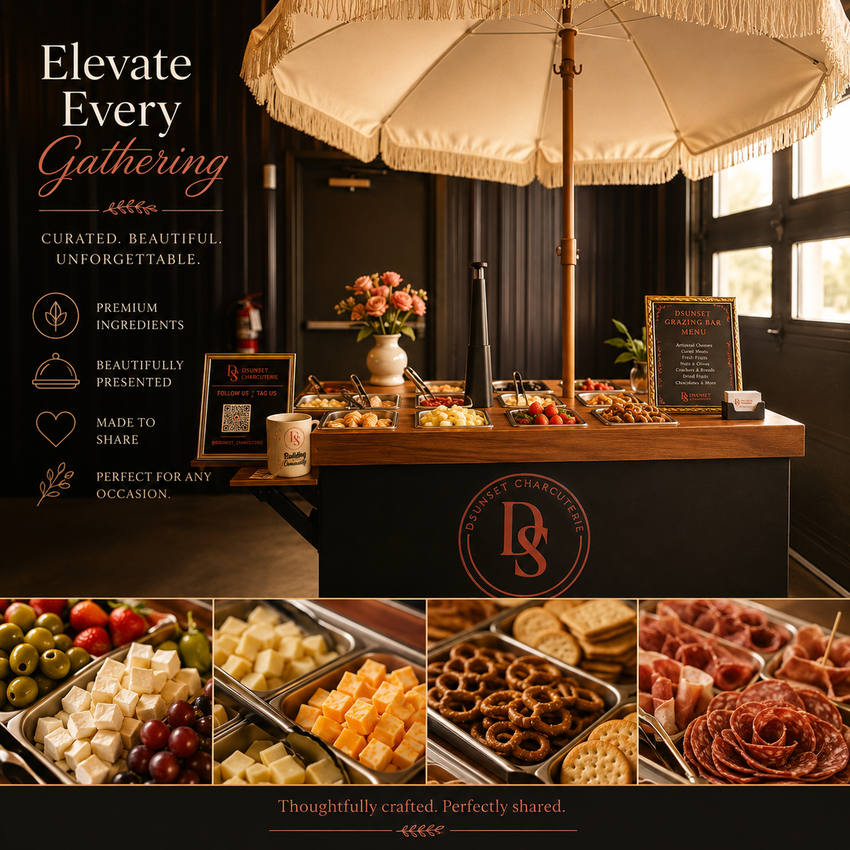 DSunset Charcuterie Mobile Cart